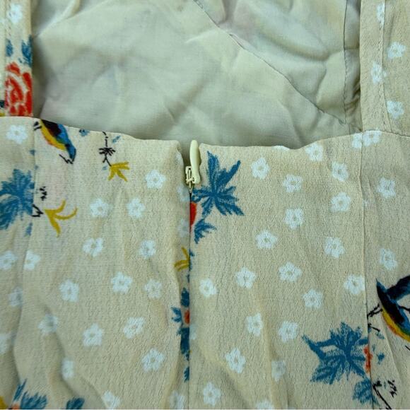 Urban Outfitters Mabel Floral Sleeveless High Neck Mini Dress Keyhole Back US 2 - Picture 8 of 10